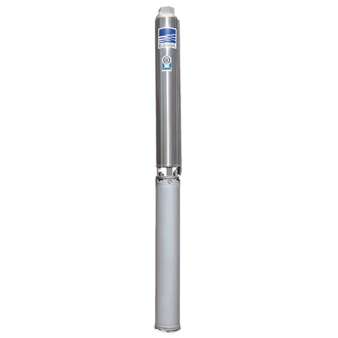 Bomba Ebara 4″ · 0,5 cv · 2,4 mil L/h · 45 m de altura · 4 polegadas