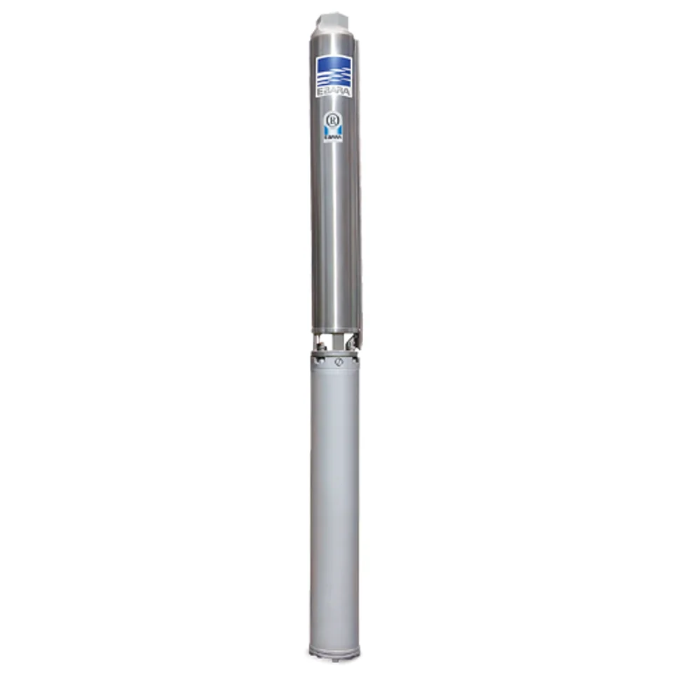 Bomba Ebara 4″ · 0,5 cv · 2,4 mil L/h · 45 m de altura · 4 polegadas