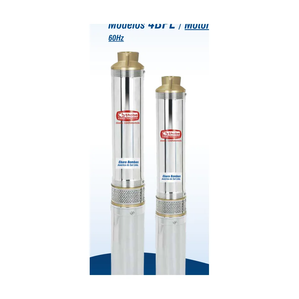 Bomba Ebara 4″ · 0,5 cv · 3 mil L/h · 77 m de altura · 4 polegadas
