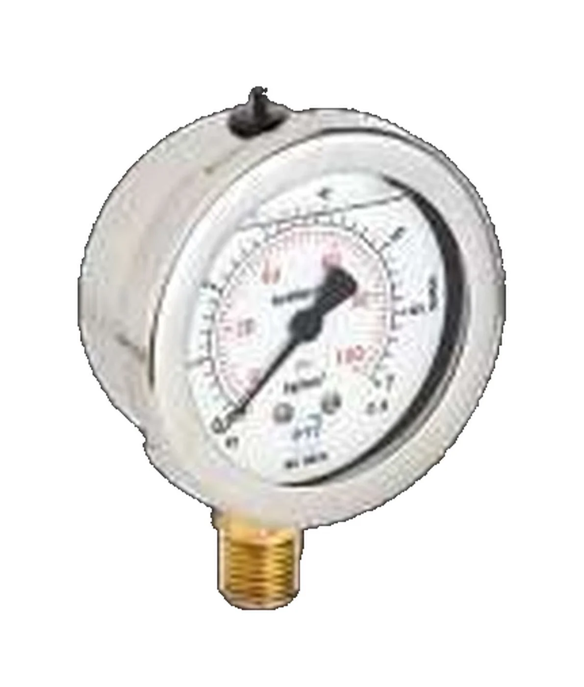 MANÔMETRO PTI VERTICAL - COM GLICERINA — 63mm R. 1/4'' 0/07 kgf/cm²